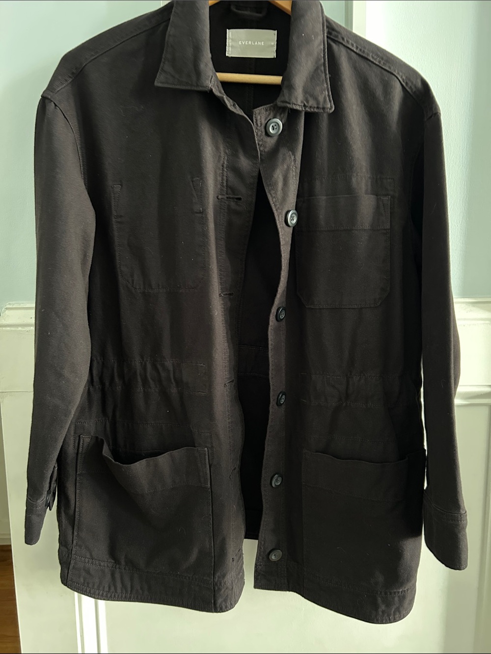 Everlane Black Cotton Field Jacket